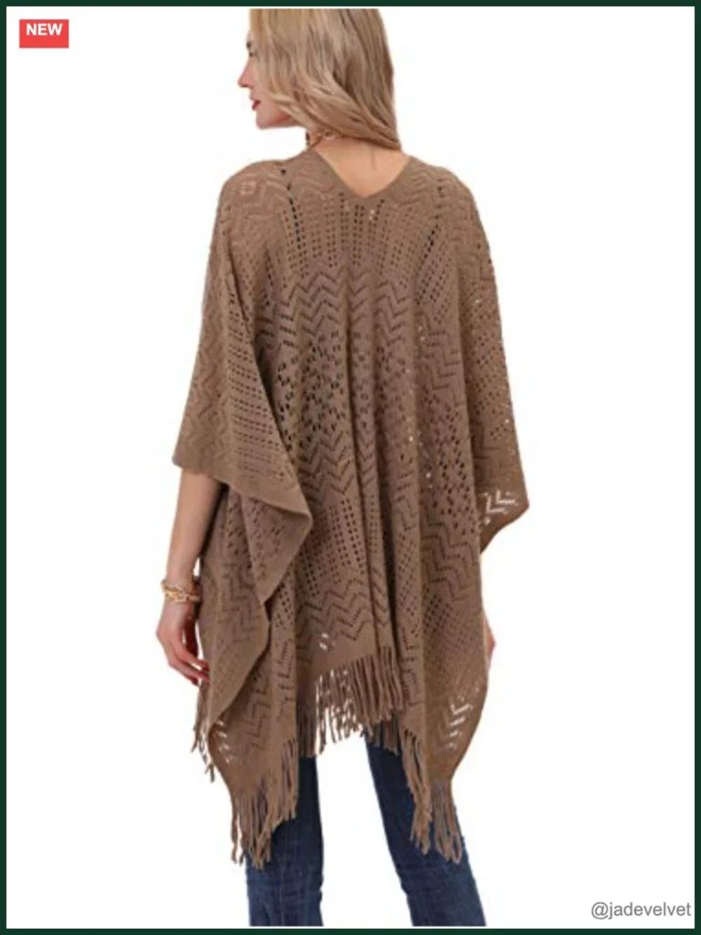 Soft Acrylic Knit Shawl Wrap Poncho Cardigan Cape Fringe Lightweight